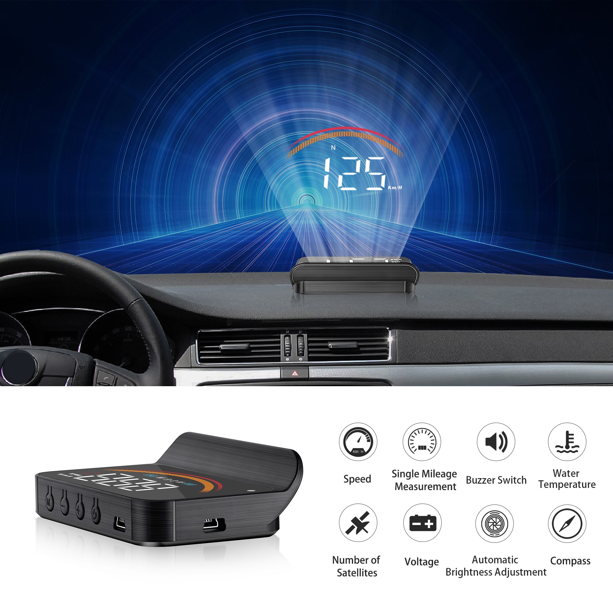 M11 HUD OBD2 + GPS  ý   ÷  ǵ ǵ   ˶   RPM  ÷